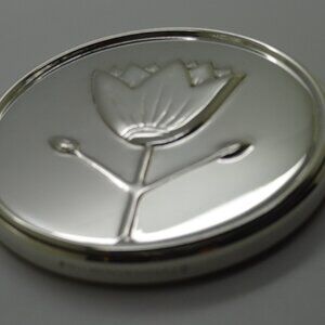 Tiffany & Co. Sterling Silver Compact Tulip Travel Hand Purse Mirror